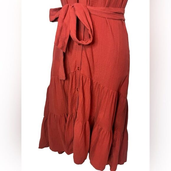 NWT ANTHROPOLOGIE DREW VNECK BUTTON UP RUFFLED MINI DRESS WITH TIE SIZE SMALL - Picture 9 of 11